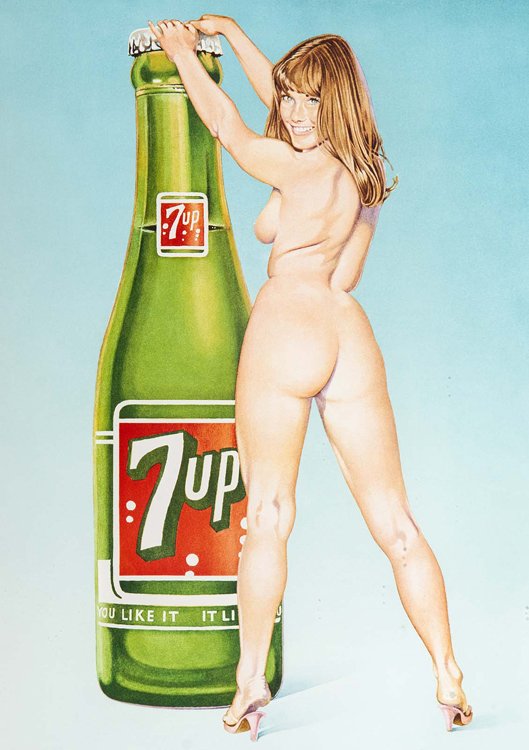 Ramos, 7up, Lithographie - Erotica: Ramos, 7Up, Lithographie - Ramos, MelExemplar VI/XXV. Beigegeben derselbe: Mel Ramos. 9. Mai- 18. Juli 1999 Kunsthaus Hannover (Plakat). Farblithographie auf gelbem Papier. 84 x 59,5 cm. Mit dem Copyr