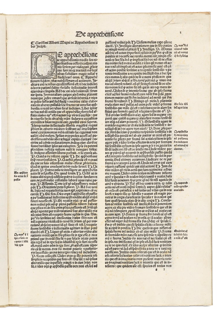 Albertus Magnus De apprehensione. Venedig, Simone da Lovere (de Luere), 13. September 1504. 35 (1) (1 of 3)