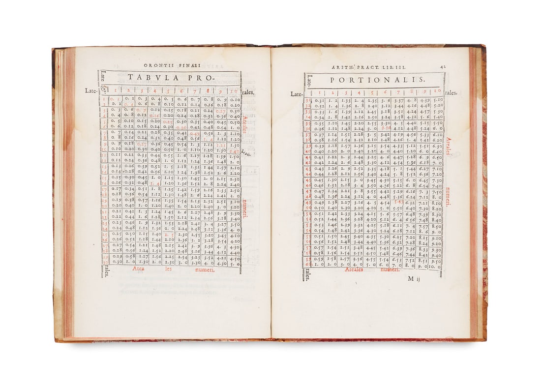 Fine, Oronce De arithmetica practica libri quatuor. Mit zahlreichen Diagrammen und Tabellen, wovon (1 of 3)