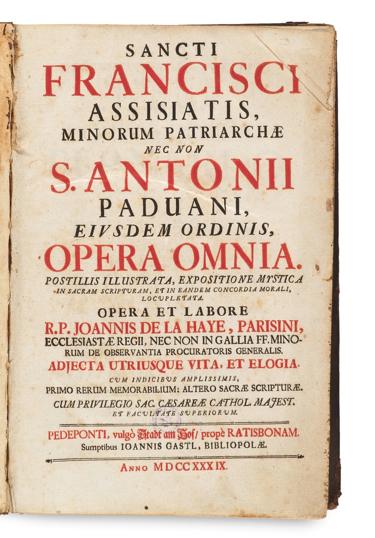 Assisi u. Antonius v. Padua, Franz von Sancti Francisci Assisiatis, Minorum Patriarchæ Nec Non (1 of 1)