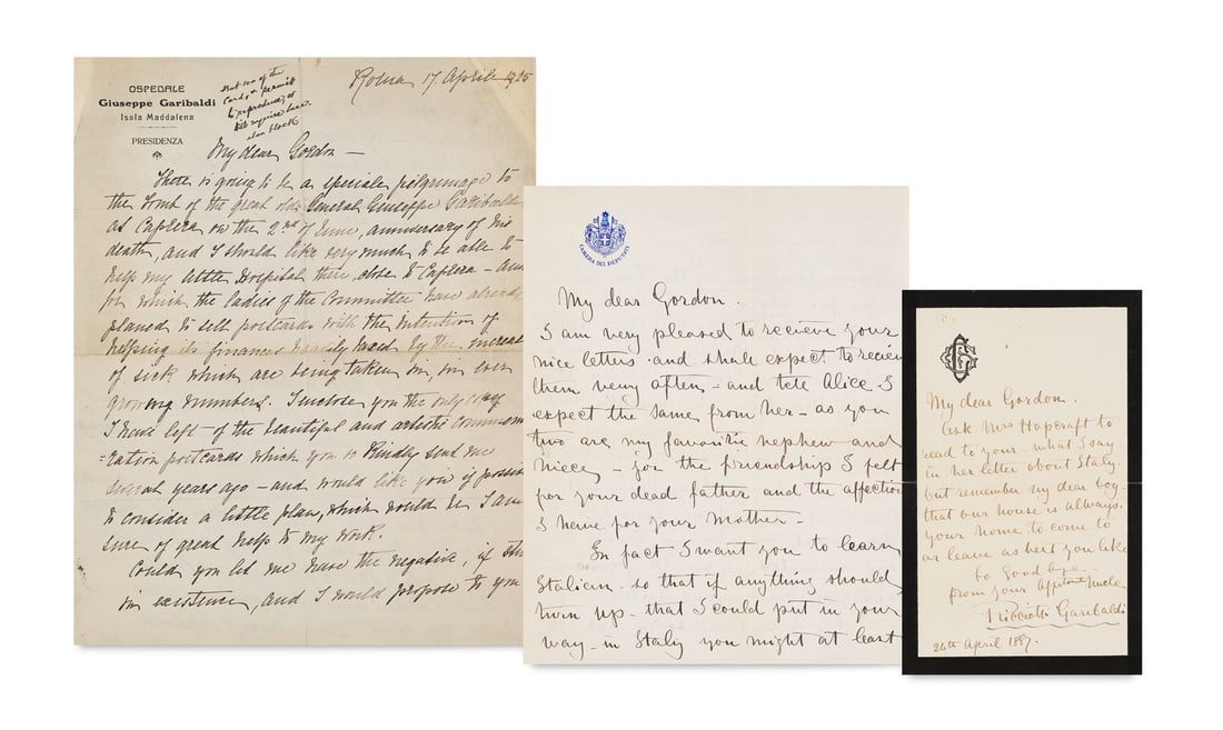 Garibaldi, Ricciotti Sammlung von 3 eigenhändigen Briefen mit Unterschrift von Garibaldi (1 of 4)