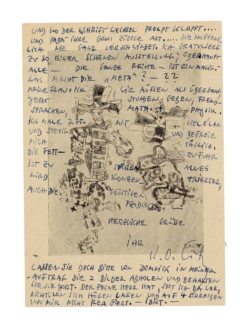 Götz, Karl Otto Sammlung einer Postkarte und eines Briefs von Karl Otto Götz an den (1 of 1)