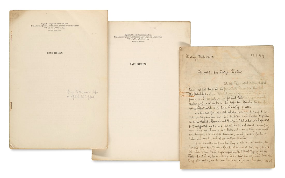 Ruben, Paul Eigenhändiger Brief mit Unterschrift des Philologen und Bibelwissenschaftlers (1 of 1)
