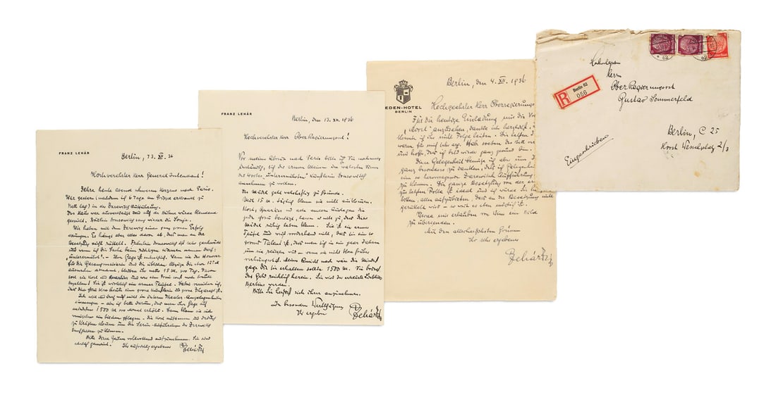 Lehár, Franz Sammlung von 3 eigenhändigen Briefen mit Unterschrift des ö (1 of 1)