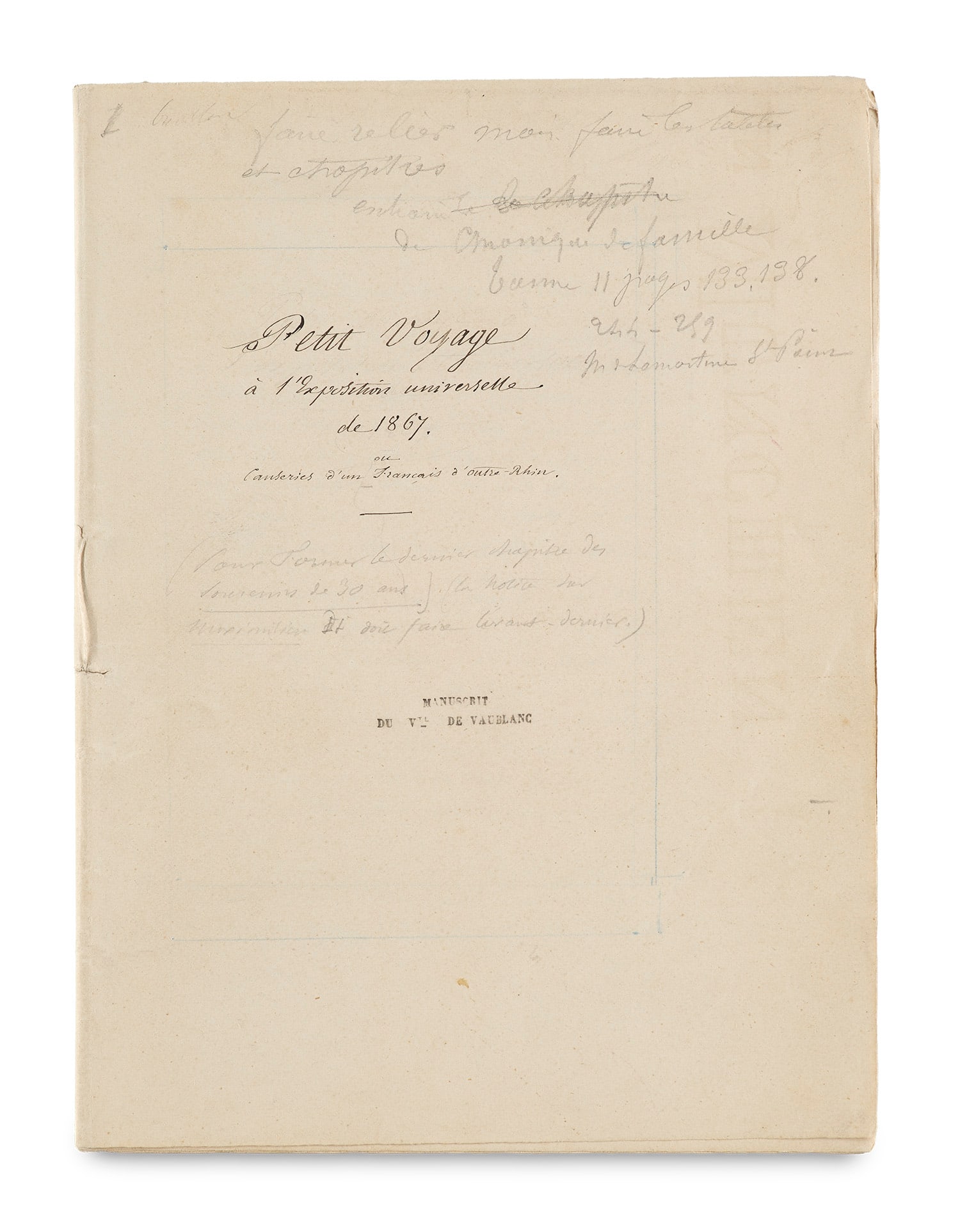 Viénot de Vaublanc, Vincent-Victor Henri Petit Voyage à l'Exposition universelle de 1867. (1 of 2)
