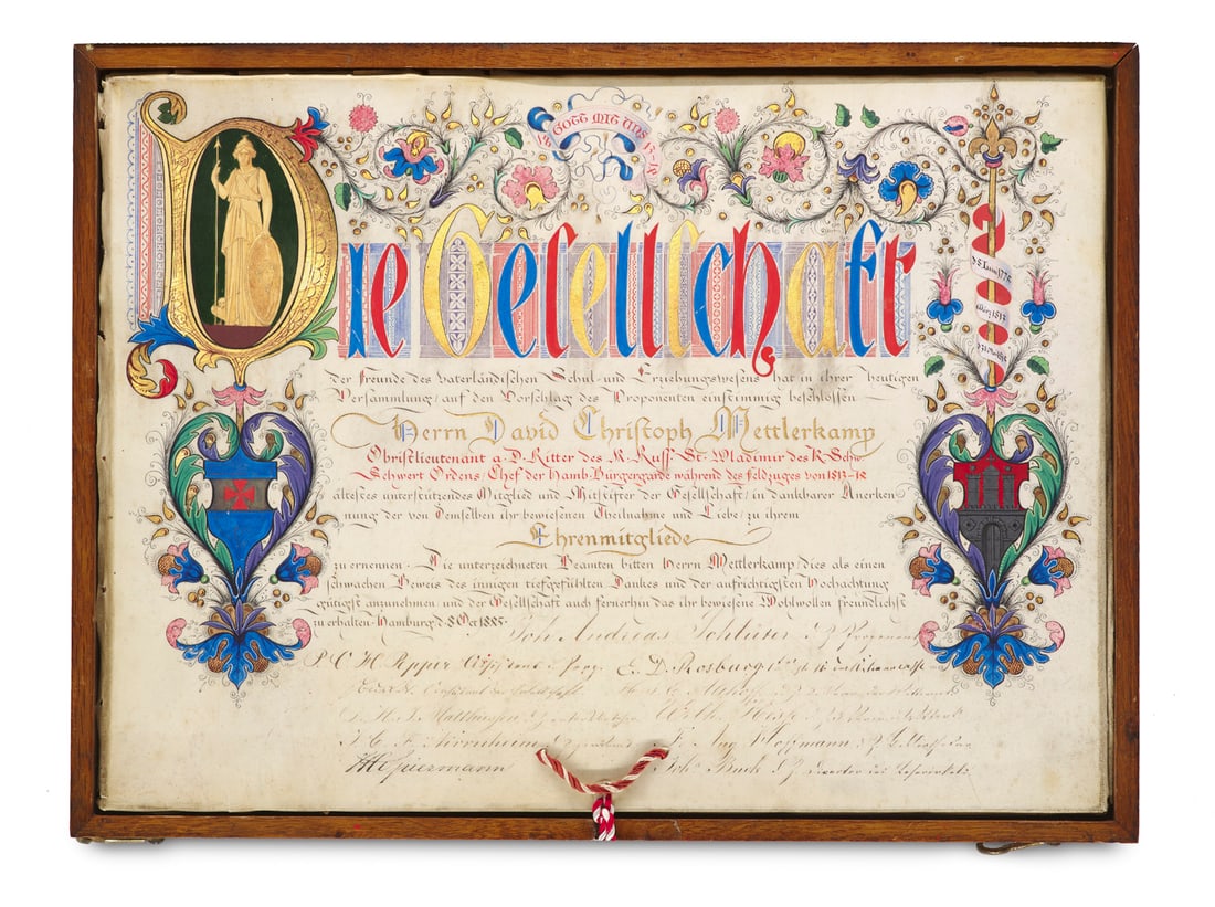 Urkunde auf Pergament zur Ernennung von David Christoph Mettlerkamp (1774-1850) zum Ehrenmitglied (1 of 1)