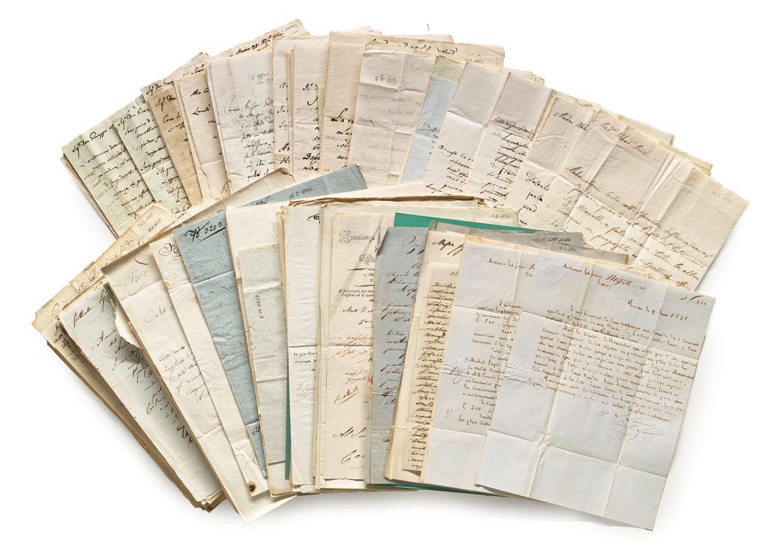 Sammlung von ca. 166 italienischen Briefen und Dokumenten aus der Lombardei, Venetien u.a. Um (1 of 1)