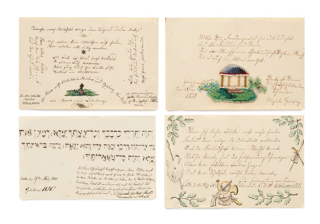 Stammbuch des Carl Eduard Haussig. Mit 59 Einträgen, 2 Zeichnungen, 1 kol. Stich u. 1 (1 of 1)