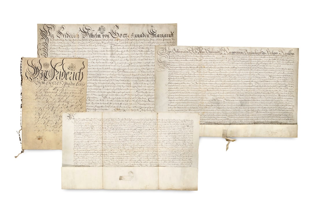 Sammlung von 4 Lehnbriefen auf Pergament für die Familie von Arnstedt das Rittergut Demker (1 of 1)