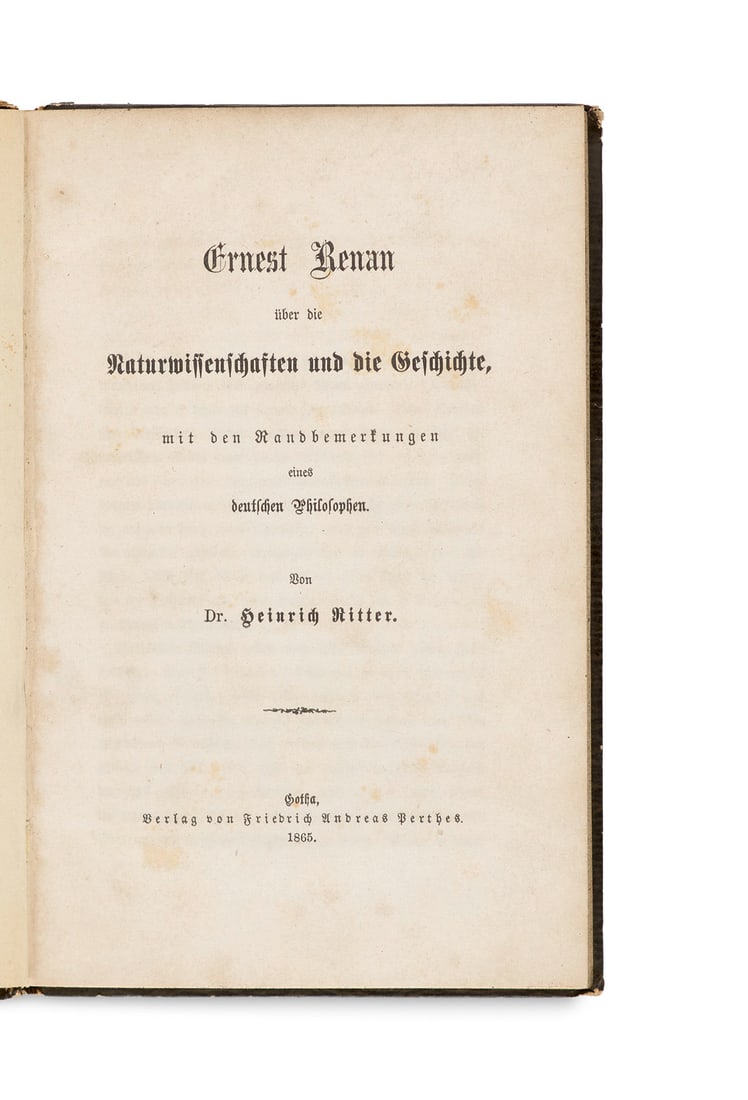 Ritter, Heinrich Ernest Renan über die Naturwissenschaften und die Geschichte, mit den (1 of 1)