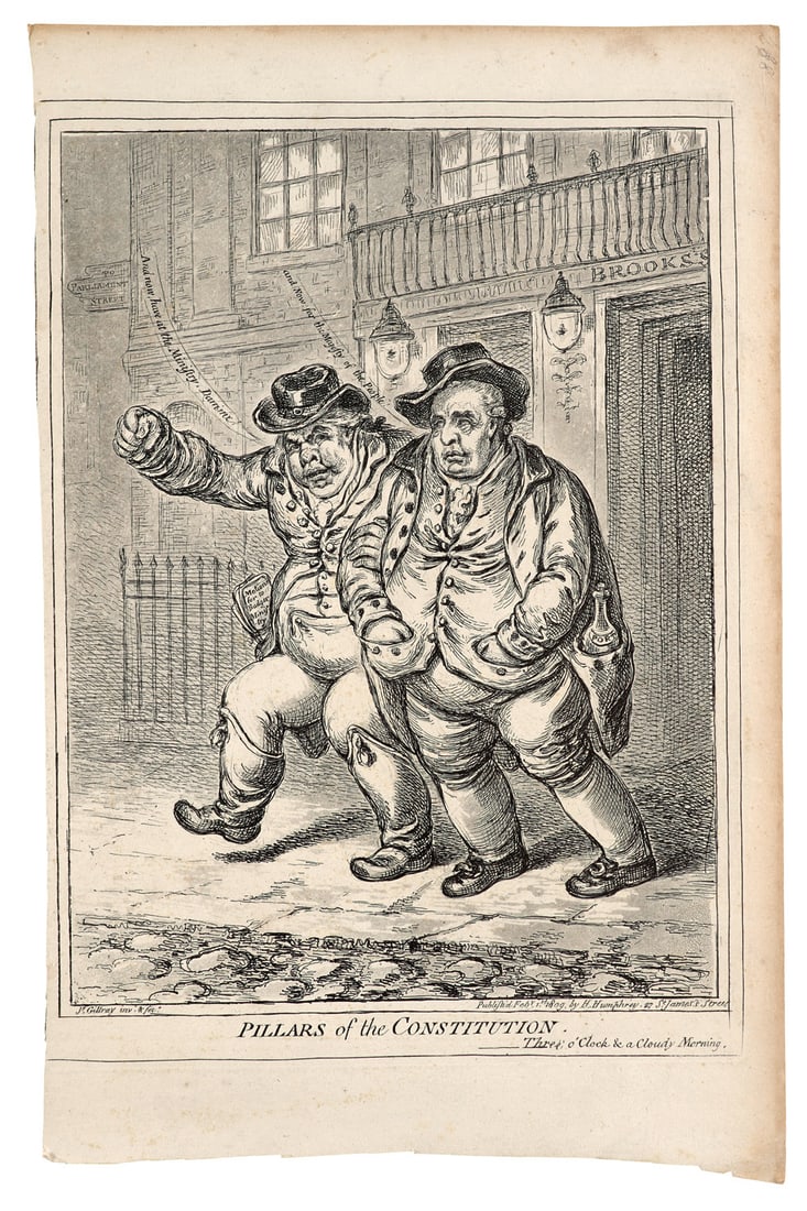 Gillray, James Pillars of the Constitution. 1809. Kupferstich auf Velin. 35,5 x 25,5 cm (41,5 x 27 (1 of 1)