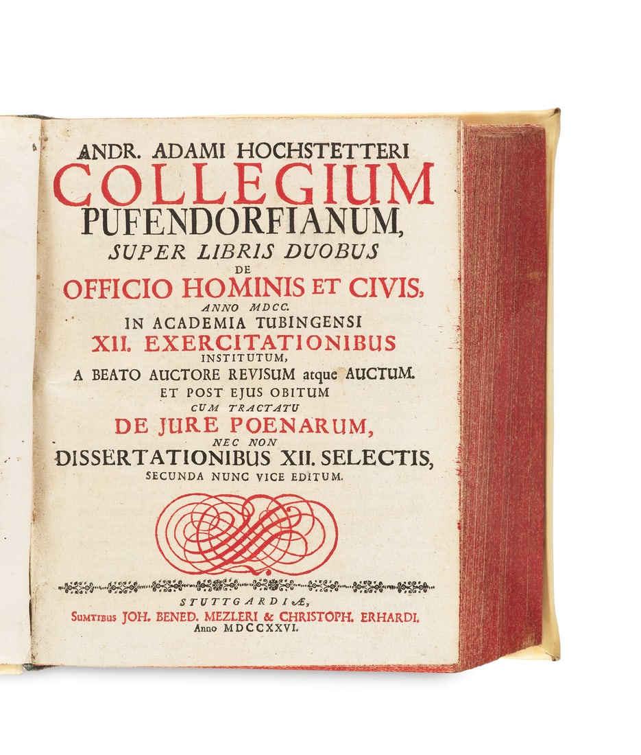 Hochstetter, Andreas Adam Collegium Pufendorfianum, super libris duobus de officio hominis et civis, (1 of 2)