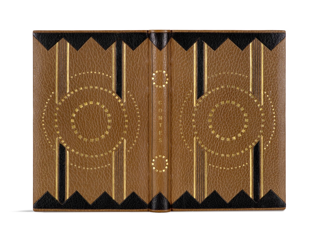 Samain, Albert Contes. Xanthis. Divine Bontemps. Hyalis. Rovère et Angisèle. Mit 25: Art DécoSamain, AlbertContes. Xanthis. Divine Bontemps. Hyalis. Rovère et Angisèle. Mit 25 Original Farbradierungen von Sylvain Sauvage, und drei bzw. vier Suiten. Insgesamt 107 Radieru