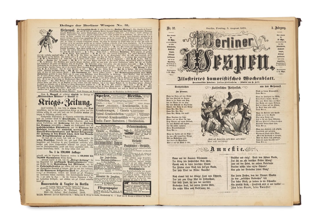 Berliner Wespen. Illustrirtes humoristisches Sonntagsblatt. Redaktion Julius Stettenheim. Mit zahlr. (1 of 1)