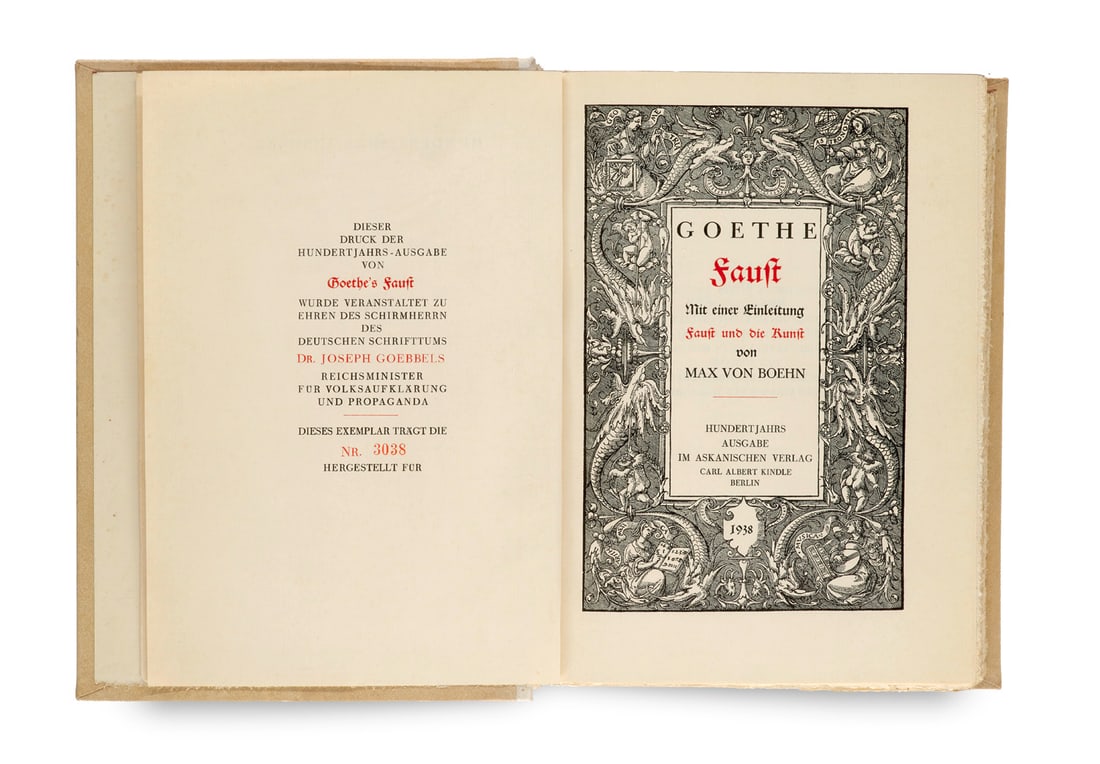 Goethe, Johann Wolfgang Goethe Faust. Mit einer Einleitung Faust und die Kunst von Max von Boehn. (1 of 3)