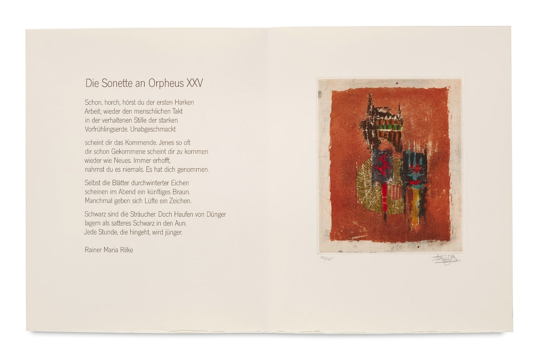 Rilke, Rainer Maria Die Sonette an Orpheus. Zweiter Teil XXV. Mit einer signierten und nummerierten (1 of 1)