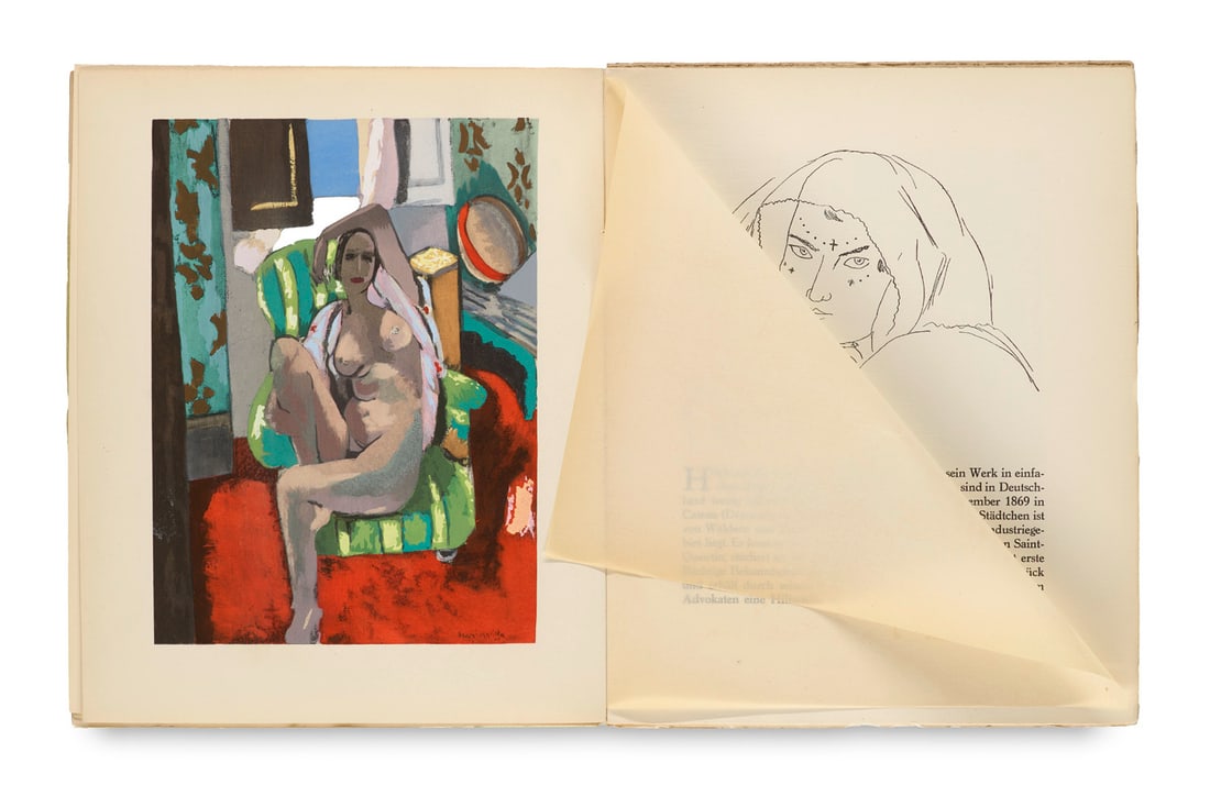 Jedlicka, Gotthard Henri-Matisse. Mit zahlr. tls. ganzs. Abb. im Text, 38 Tafeln, 4 Pochoirs von: Jedlicka, GotthardHenri-Matisse. Mit zahlr. tls. ganzs. Abb. im Text, 38 Tafeln, 4 Pochoirs von Henri Matisse sowie eigenhändiger Widmung des Autors für Willi Wolfrath (1892-1988). Paris, Ch