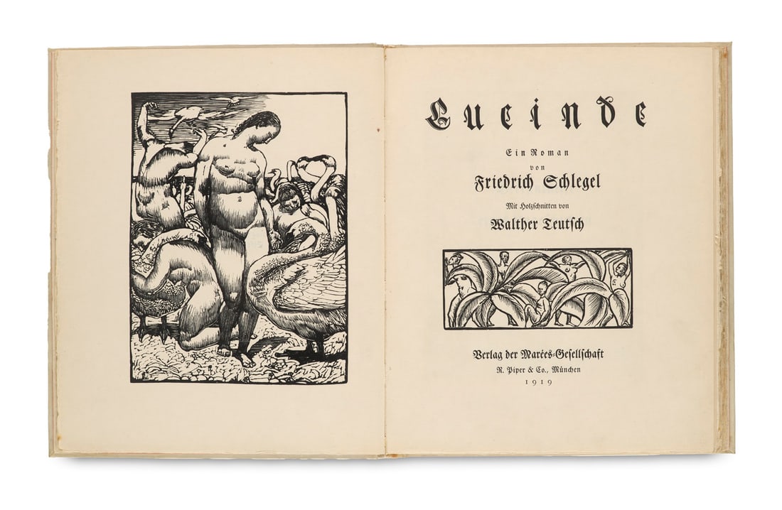 Schlegel, Friedrich Lucinde. Mit 44 Original-Holzschnitten von Walter Teutsch, wovon 16 ganzseitig, (1 of 4)