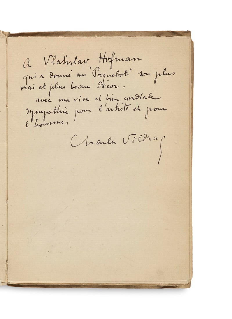 Vildrac, Charles Le Paquebot Tenacity. Trois Actes. Avec 12 bois hors-text dessinés et: Masereel, FransVildrac, CharlesLe Paquebot Tenacity. Trois Actes. Avec 12 bois hors-text dessinés et gravés par Frans Masereel. Mit eigenhändiger Widmung des Autors. Genf, Editions du S