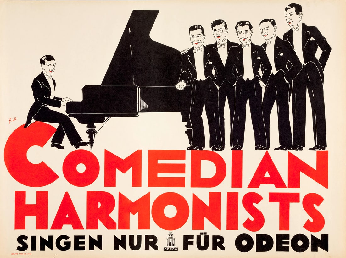 Comedian Harmonists. 1970. Siebdruck auf Velin. 69,5 x 94,5 cm. Mit typographischer Bezeichnung des (1 of 1)