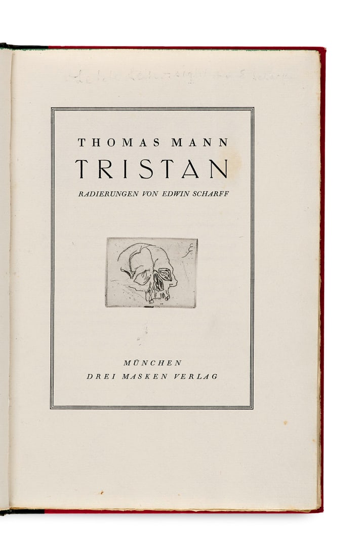 Mann, Thomas Tristan. Mit 12 Radierungen im Text von Edwin Scharff. München, Drei Masken, 1922. (1 of 1)