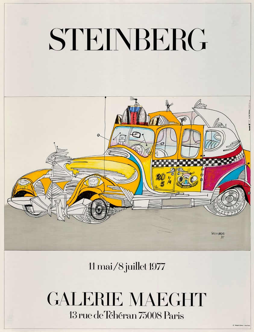 Steinberg, Saul 2 Arbeiten. Ticket/Taxi. 1970/77. Saul Steinberg, Galerie Maeght. 1970/77. Je (1 of 1)