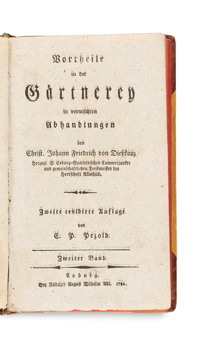 Dieskau, Christian Joh. Friederich von Vortheile in der Gärtnerey in vermischten Abhandlungen. (1 of 1)