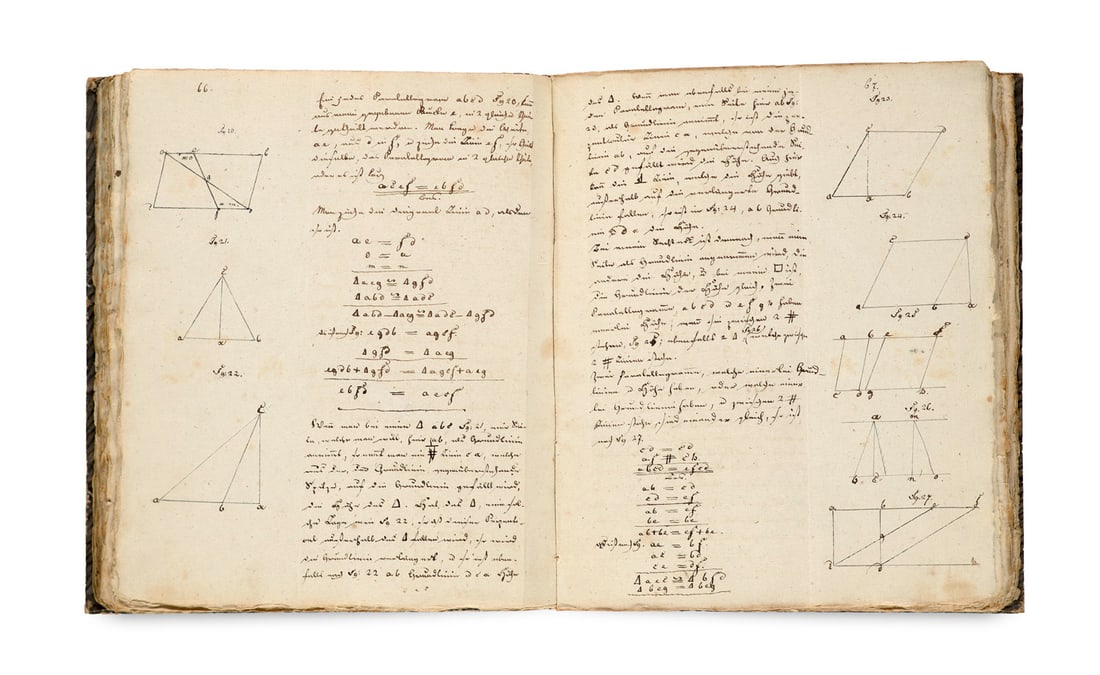 Bunge Geometrie von Bunge (RTitel). Deutsche Handschrift auf Bütten mit Wz. Mit über 170 (1 of 1)
