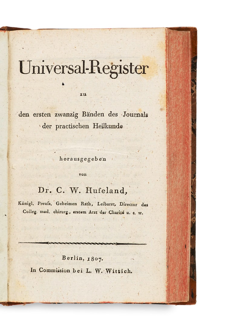 Osann, E. Universal-Register zum erstem bis achtzigsten Bande von Hufeland's Journal der practischen (1 of 2)