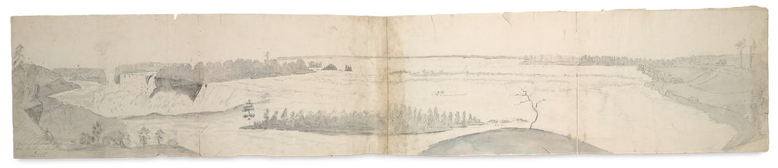 Falls of Niagara & Country around from the Grand Bank. 1815. Tusche in Schwarz, Bleistift und (1 of 1)