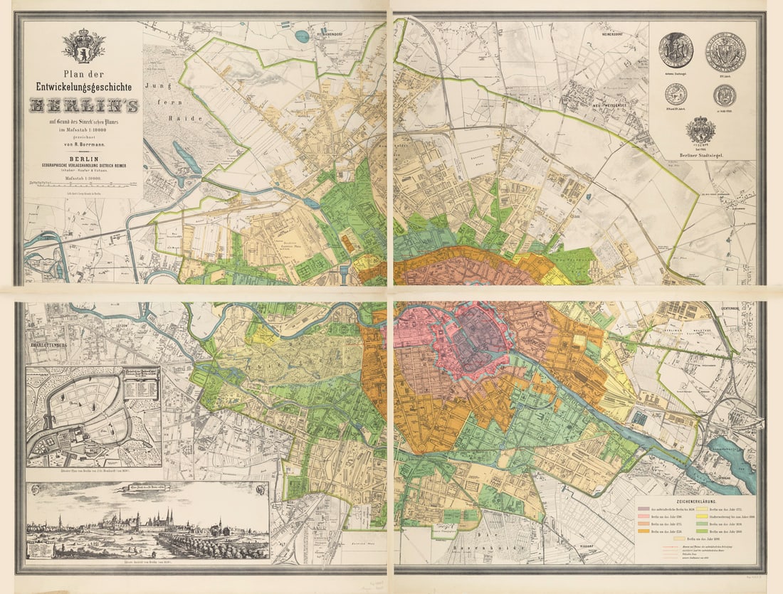 Borrmann, Richard Plan der Entwickelungsgeschichte Berlin's auf Grund des Sineck'schen Planes. (1 of 1)