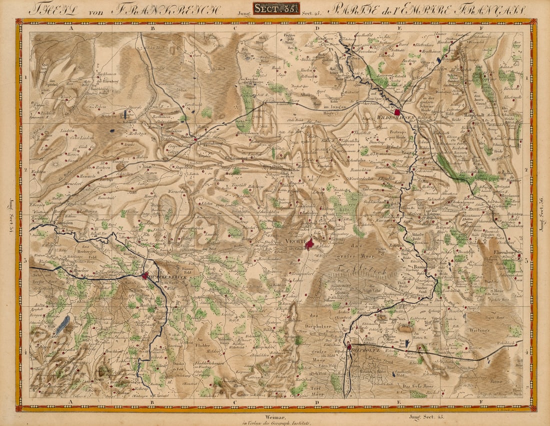 Sammlung von 6 alten Karten und 2 Ansichten mit Darstellungen aus Norddeutschland. Ca. 1720-1860. (1 of 3)
