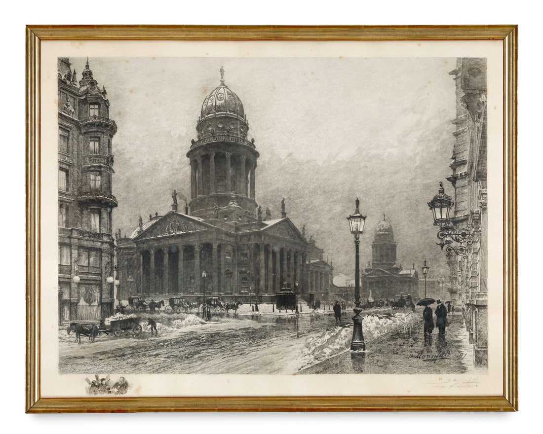 Mannfeld, Bernhard Schillerplatz in Berlin. 1891. Radierung auf Velin. 65 x 88 cm (74 x 96 cm). (1 of 1)