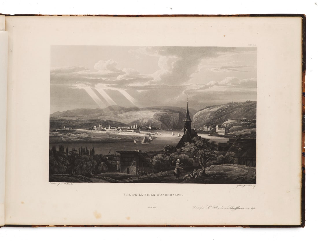 Bleuler, Johann Ludwig Album mit Sammlung von 14 Rheinansichten. Aquatinta auf Vélin. (1 of 3)