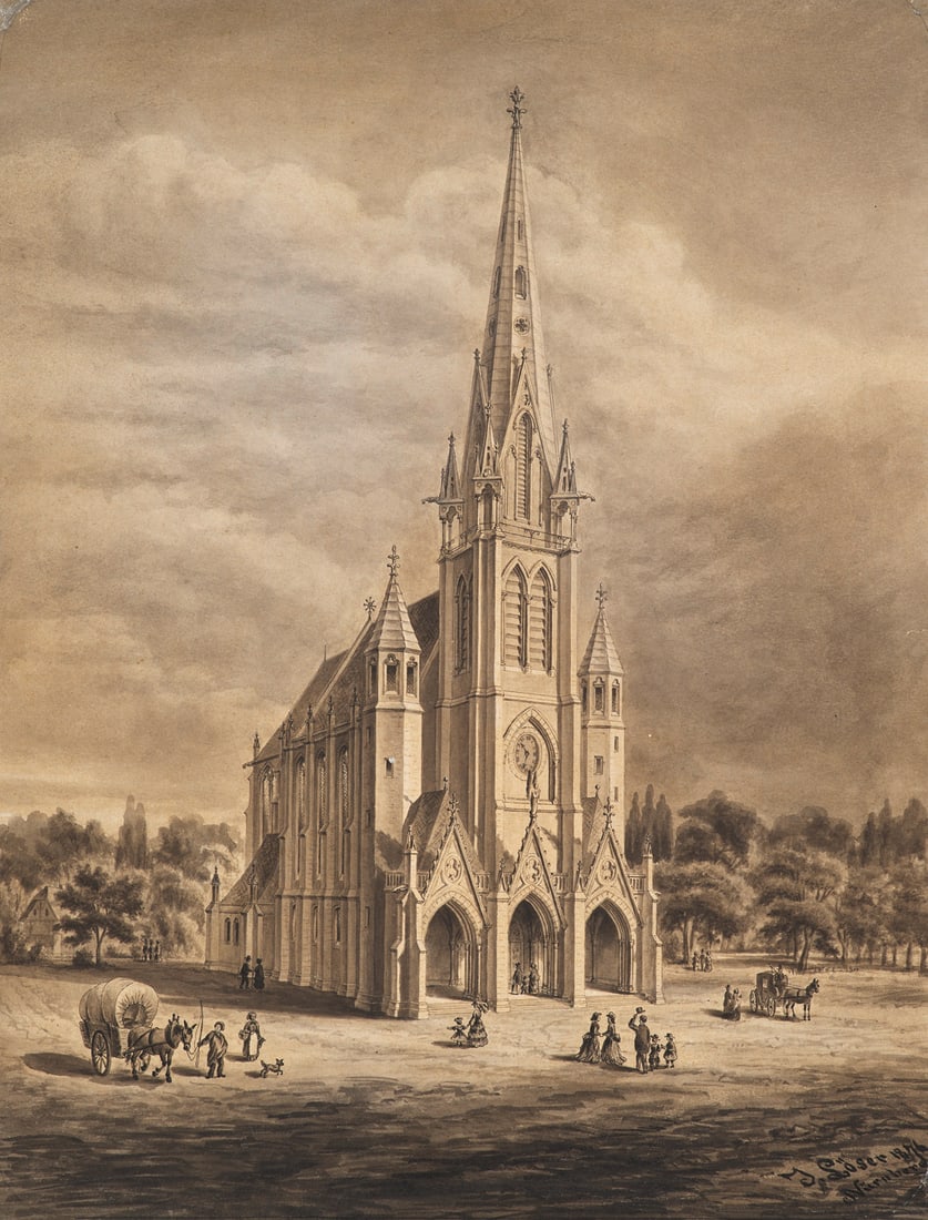 Löser, J. Die Friedenskirche auf dem Schlachtfeld von Wörth. Orig. lavierte (1 of 1)