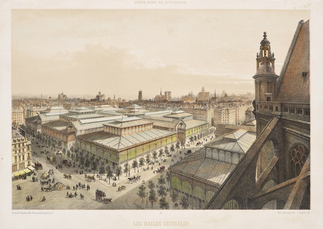 Sammlung von 3 Ansichten von Paris in Orig. (Ton-)Lithographie, tls. handkoloriert. Je auf festem (1 of 1)