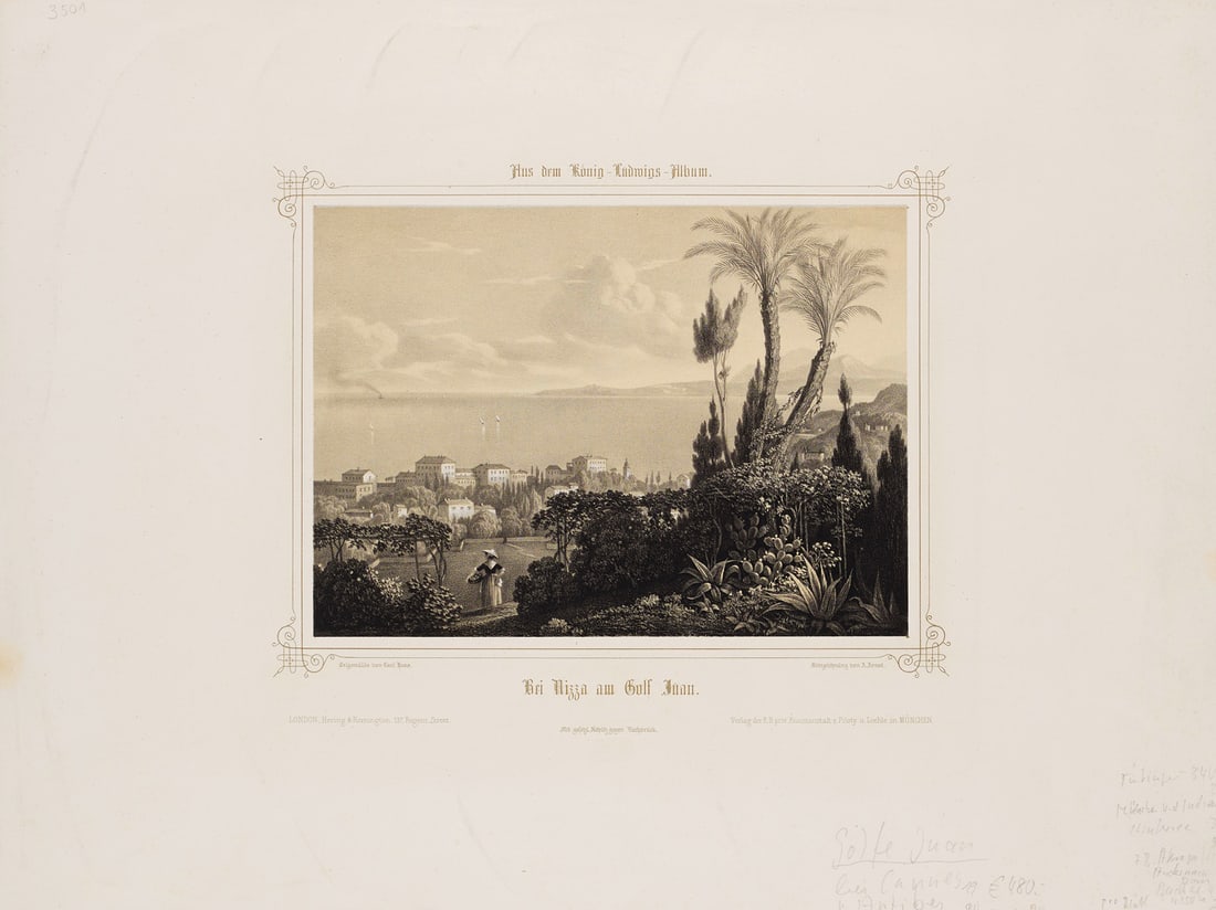 Arnst, A. Bei Nizza am Golfe Juan, Aus dem König-Ludwigs-Album. 1853/54. Kreidelithographie mit (1 of 1)