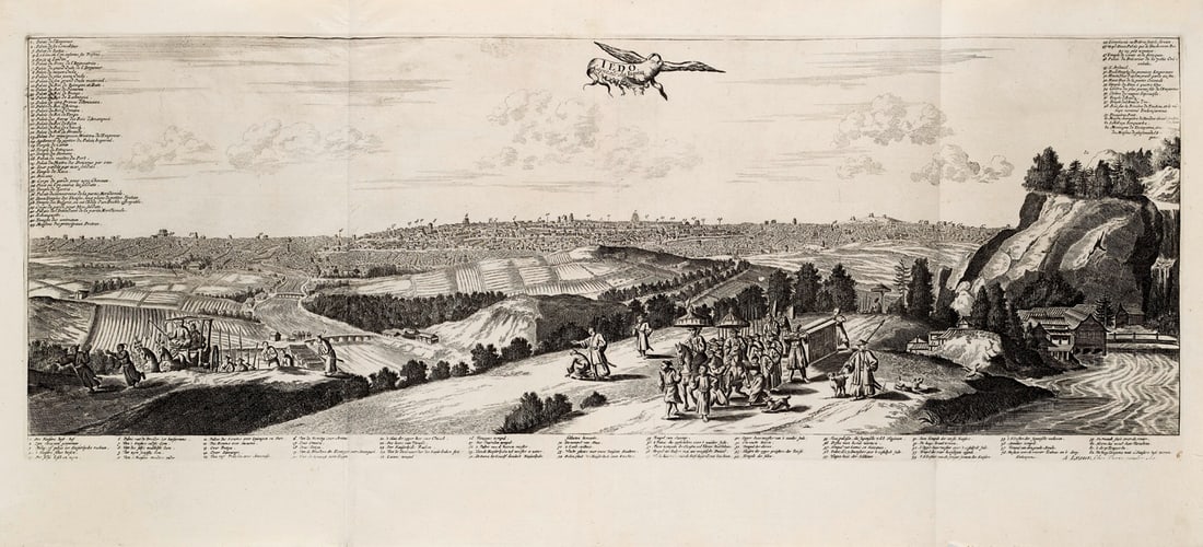 Aa, Pieter van der Iedo. Capitale du Iapon. Um 1720. Kupferkarte auf Bütten. 28 x 77,5 cm (38 x (1 of 1)