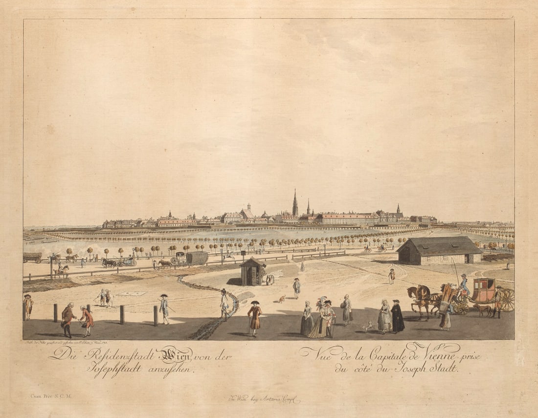 Schütz, Carl Die Residenzstadt Wien, von der Josephstadt anzusehen. 1785. Aquarellierter (1 of 1)