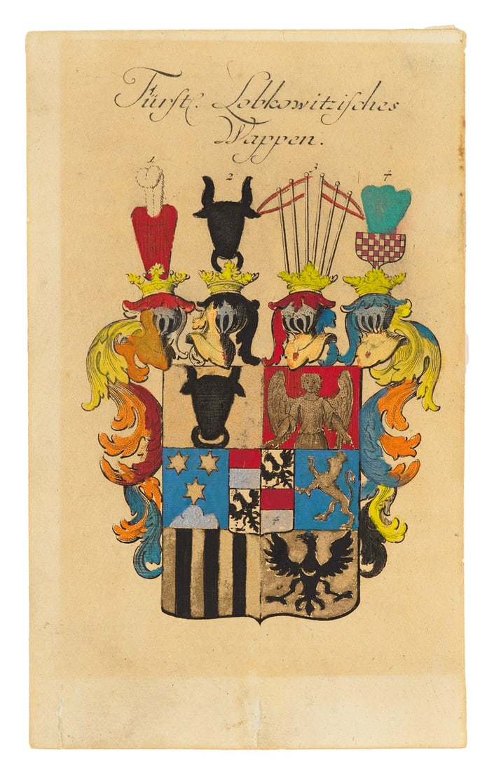 Sammlung von 33 Darstellungen von Herrscherbildnissen und Wappen. Europa, 18.-19. Jahrhundert. U. a. (1 of 2)