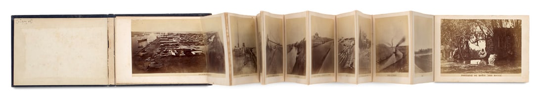 Arnoux, Hippolyte Album du canal maritime de Suez. 10 OPhotographien u. ein 2-teiliges Panorama. (1 of 2)