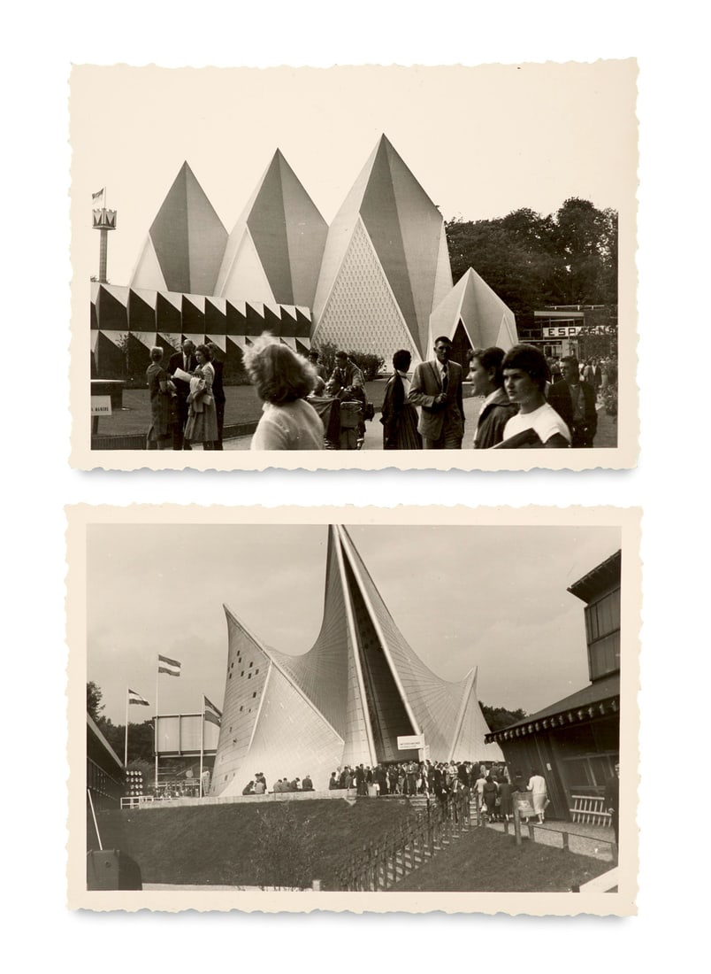 Sammlung von 33 Originalphotographien der Weltausstellung Expo 58 in Brüssel. Silbergelatine: Weltausstellungen Sammlung von 33 Originalphotographien der Weltausstellung Expo 58 in Brüssel. Silbergelatine auf Leonar Papier. Vintages. Je ca. 7,3 x 10 cm.Enthält zahlreiche Aufnahmen de