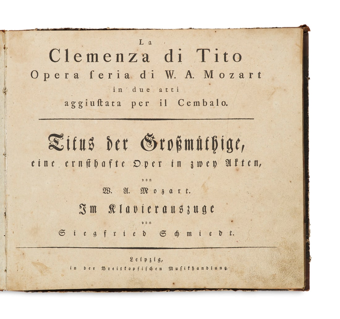 Mozart, Wolfgang Amadeus La clemenza di Tito. Operia seria in due atti aggiustata per il cembalo. (1 of 1)