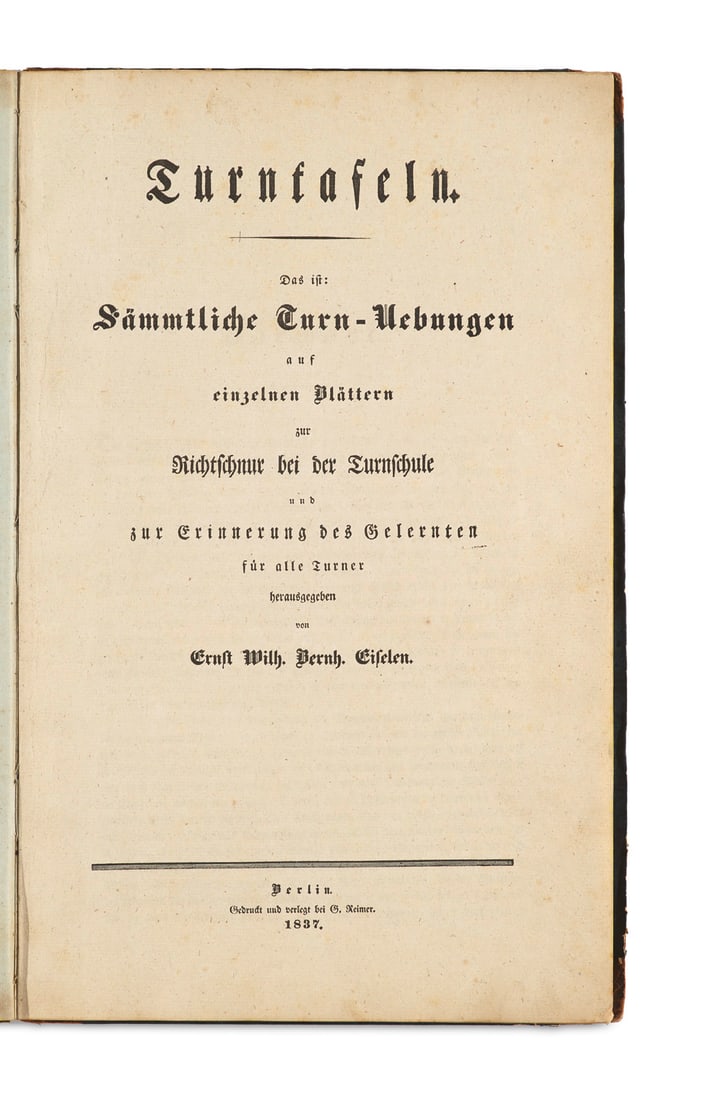 Eiselen, Ernst W. B. Turntafeln. Das ist: Sämmtliche Turn-Uebungen auf einzelnen Blättern (1 of 2)