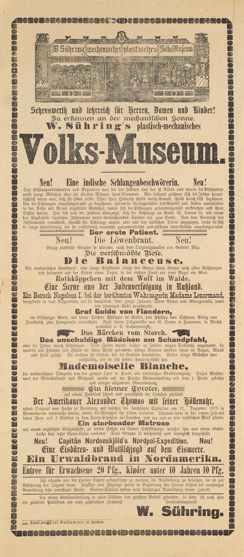 Sühring, W. Sehenswerth und lehrreich für Herren, Damen und Kinder! Zu erkennen an der (1 of 1)