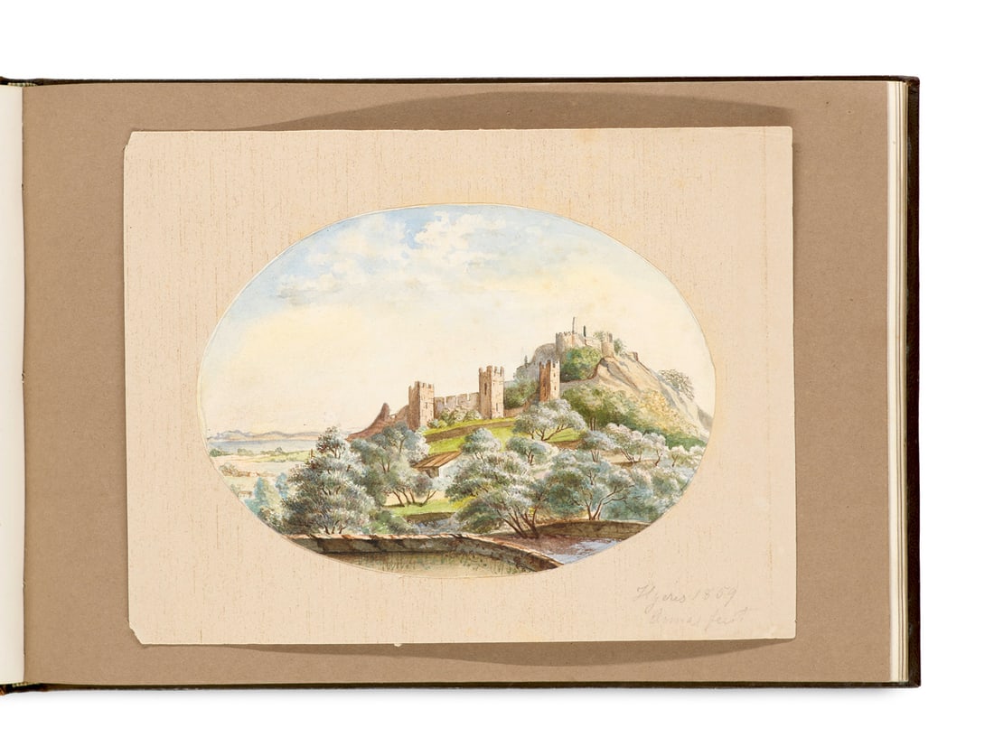 Album mit Original Zeichnungen und Aquarellen, größtentls. kolorierten Graphiken und (1 of 3)