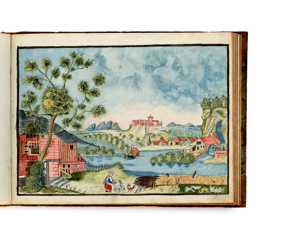 Zeichenbuch der Ingeborg Ulrichsen mit 30 meist aquarellierten Zeichnungen. (Flensburg, um 1806). (1 of 3)