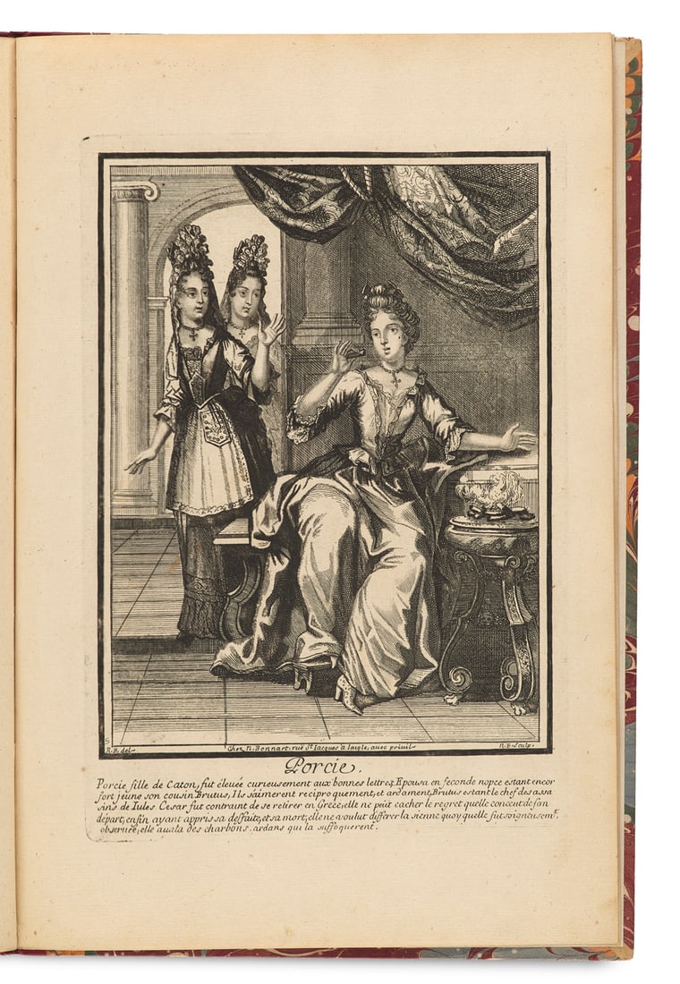 Bonnart, Nicolas Femmes Celebres de l'Antiquite. Mit 5 Kupferstichen. Paris, um 1700. 5 Bll. Folio. (1 of 1)