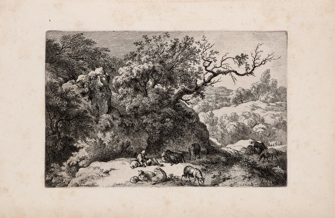 Kobell, Ferdinand Sammlung von 4 Arbeiten. Je Radierung auf Velin. 2. Hälfte 19. Jahrhundert. (1 of 1)