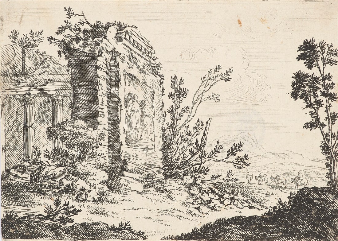 Spillenberger, Johann Melchior Sammlung von 6 Radierungen mit italienischen Landschaften. Zweite (1 of 2)